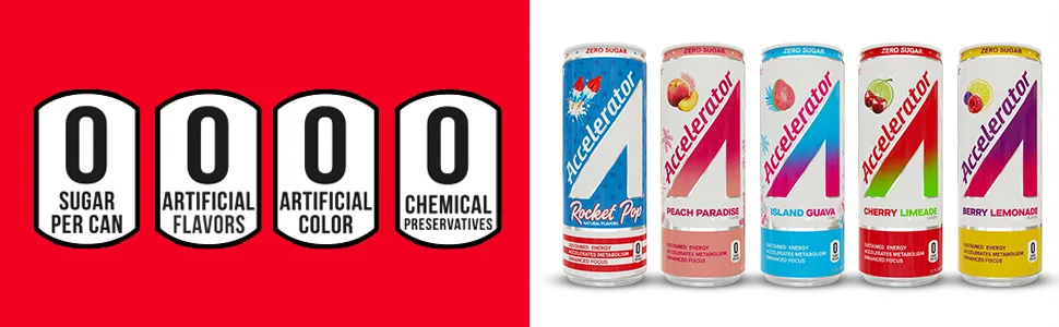 A SHOC Accelerator Star Berry Energy Drink 12 fl oz can (Pack of 12) - Accelerator