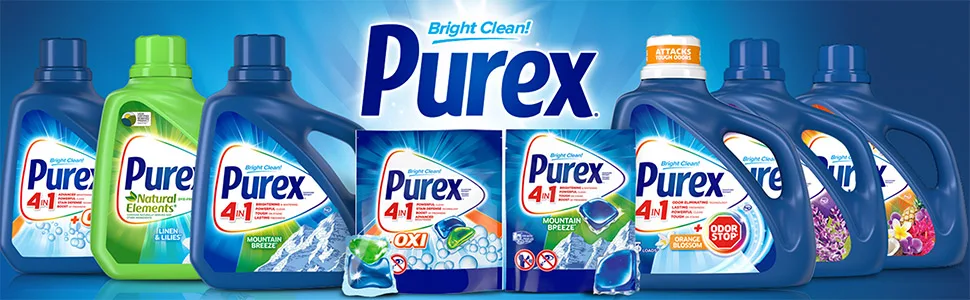 Purex Liquid Laundry Detergent Free & Clear 150 Fluid Ounces 115 Loads Unscented 150 Fl Oz (Pack of 1) - Purex Bright Clean!