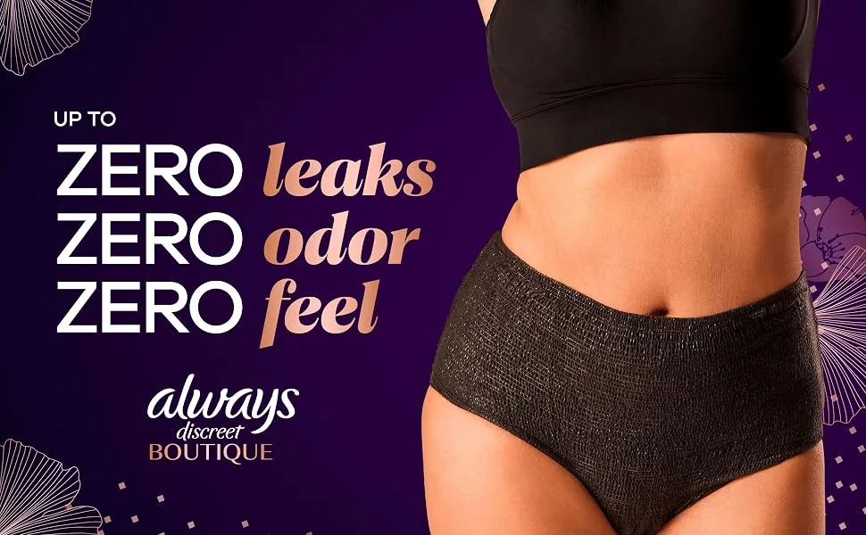 Always Discreet Boutique Incontinence and Postpartum Underwear for Women Maximum Protection S/M Rosy 48 Count - Always Discreet Boutique 2024