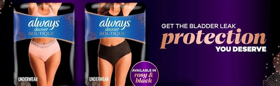 Always Discreet Boutique Incontinence and Postpartum Underwear for Women Maximum Protection S/M Rosy 48 Count - Always Discreet Boutique 2024