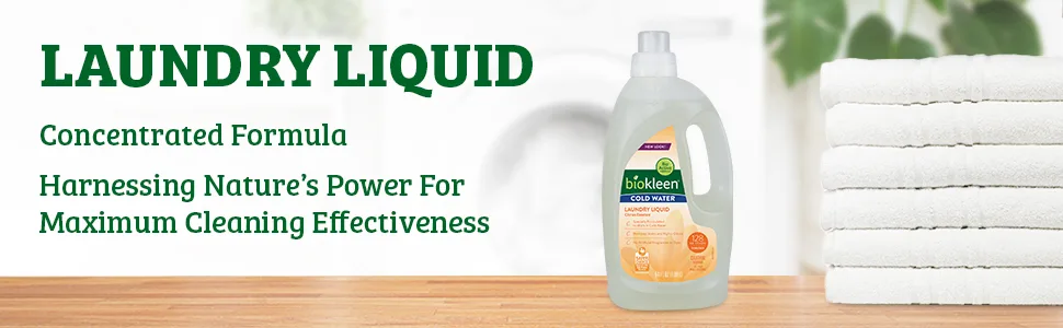 Biokleen Laundry Detergent Liquid Concentrated Eco-Friendly Non-Toxic Plant-Based No Artificial Fragrance or Preservatives 64 Fl Oz (Pack of 6) - laundry liquid