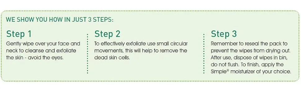 Simple Exfoliating Facial Wipes 25 Count (Pack of 3) - product information 5