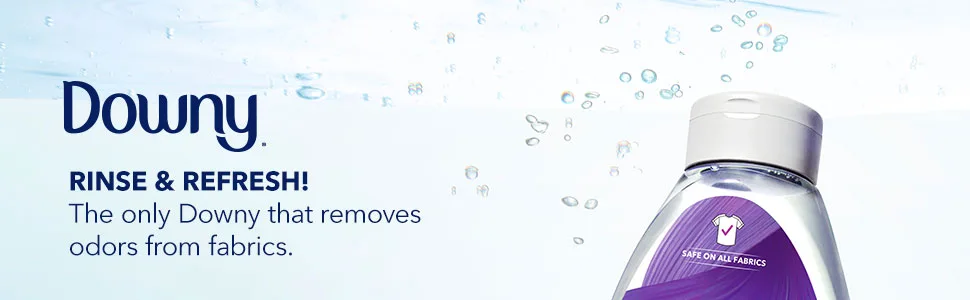 Downy RINSE & REFRESH Laundry Odor Remover and Fabric Softener Fresh Lavender 48 fl oz Safe on ALL Fabrics Gentle on Skin HE Compatible (Pack of 2) - Rinse & refresh! The only Downy that removes odors from fabrics.