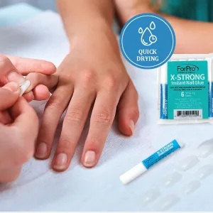 ForPro Professional Collection X-Strong Instant Nail Glue Long-Lasting Quick-Drying Super Glue for Applying Fake Nails 0.07 oz (Pack of 6) - product information 4