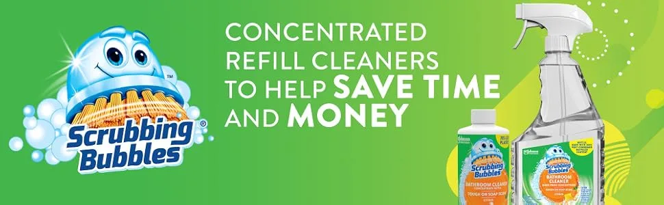 Scrubbing Bubbles Multi-Surface Bathroom Cleaner Concentrate Two 2.9 oz Concentrated Refill Bottles 5.8 Fl Oz (Pack of 1) - Scrubbing Bubbles Bathroom Cleaner Concentrate Starter Pack