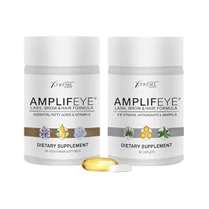 Xtreme Lashes Amplifeye Lash Brow & Hair Formula Supplements | Contains Vitamins Minerals & Botanicals | Pack of 2 30 Day Supply - Amplifeye