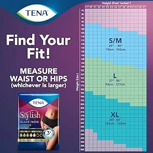 Tena Stylish Black Incontinence Bladder Control Underwear for Women Maximum Absorbency XLarge 28 ct (2 Packs of 14) X-Large 28 - product information 5