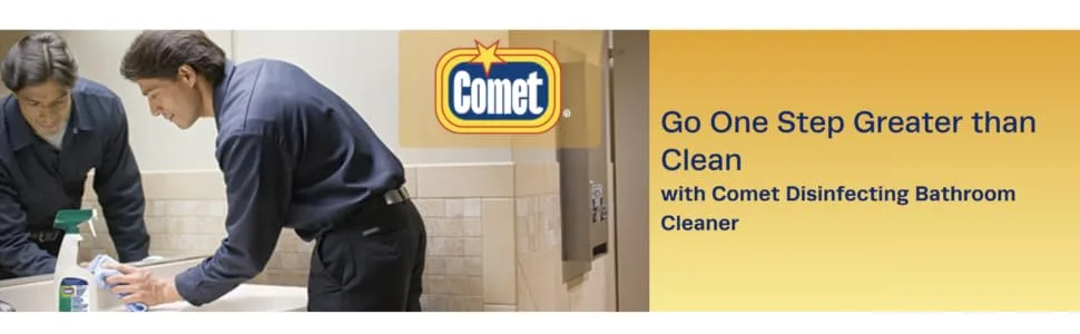Comet Professional Multi Purpose Disinfecting - Sanitizing Liquid Bathroom Cleaner Spray for Commercial Use 32 fl oz (Case of 8) - Comet hospital grade bulk disinfecting bathroom sanitizer professional multi purpose cleaner wipes