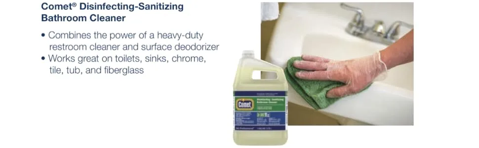 Comet Professional Multi Purpose Disinfecting - Sanitizing Liquid Bathroom Cleaner Spray for Commercial Use 32 fl oz (Case of 8) - Comet hospital grade bulk disinfecting bathroom sanitizer professional multi purpose cleaner wipes