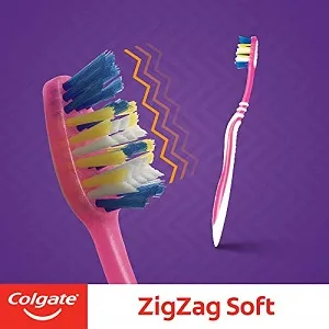 Colgate ZigZag Toothbrush for Deep Inter dental Clean with multi angle zig zag bristles (Medium Pack of 6) - product information 2