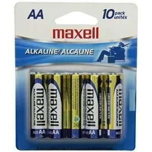 Maxell 723410P Ready-to-go Long Lasting and Reliable Alkaline Battery AA Cell 10-Pack with High Compatibility gold - product information 1