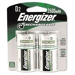 Energizer NH50BP-2 Rechargeable D Cell Batteries NIMH D Battery (2 Count) NH95BP-2 0.75" Height 3.25" width - product information 1