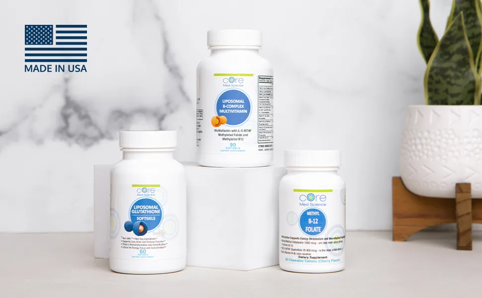 Liposomal Glutathione by Core Med Science - 500mg - 60 Softgels - Setria - Antioxidant Supplement - Made in USA - Liposomal Glitithione Softgels Made in USA