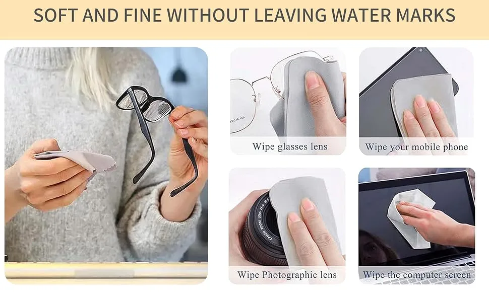 Glasses Cleaning Cloth Lens Microfiber Eyeglasses Wipes Cloth Lens Cleaner Camera Phone Computer Screen Scratch Resistant Soft Smooth Lint Free Cloth 2 Pack - ???????-3