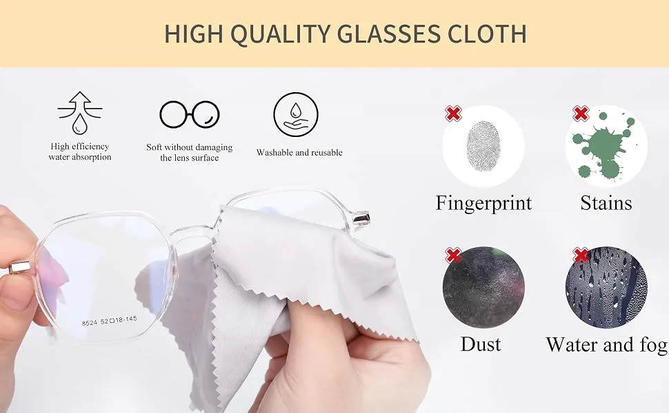 Glasses Cleaning Cloth Lens Microfiber Eyeglasses Wipes Cloth Lens Cleaner Camera Phone Computer Screen Scratch Resistant Soft Smooth Lint Free Cloth 2 Pack - ???????-4