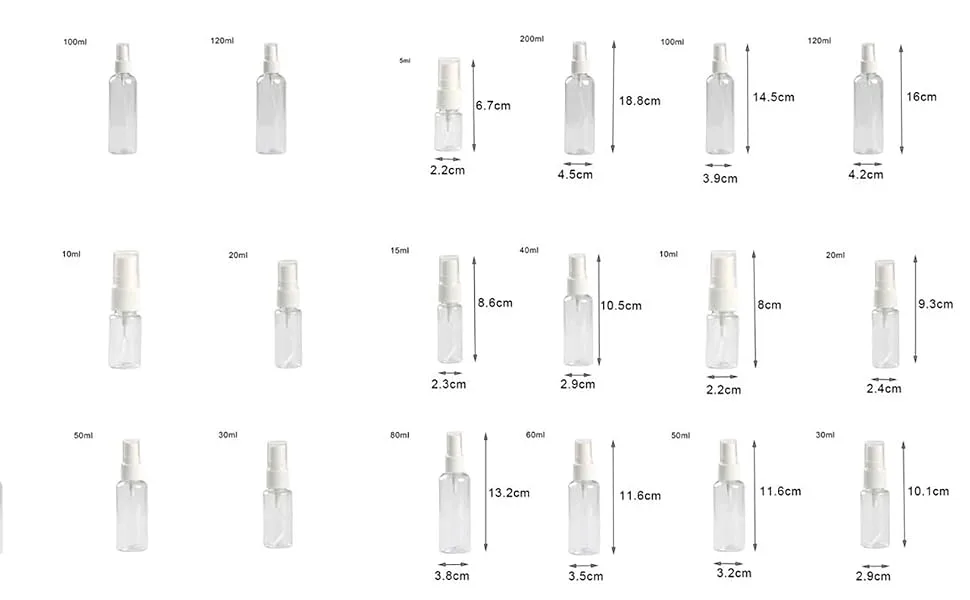 1 Pc Portable Travel Mist Spray Bottles Transparent Plastic Empty Cosmetic Sample Bottle Fine Mist Spray Atomizer 30ml - Spray Bottle