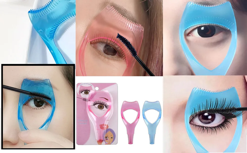 2PCS Plastic Makeup Eyelash Tool Mascara Applicator Guide Tool Woman Make-up Eyelash Comb 3in1 Eye Lash Brush - product information 4