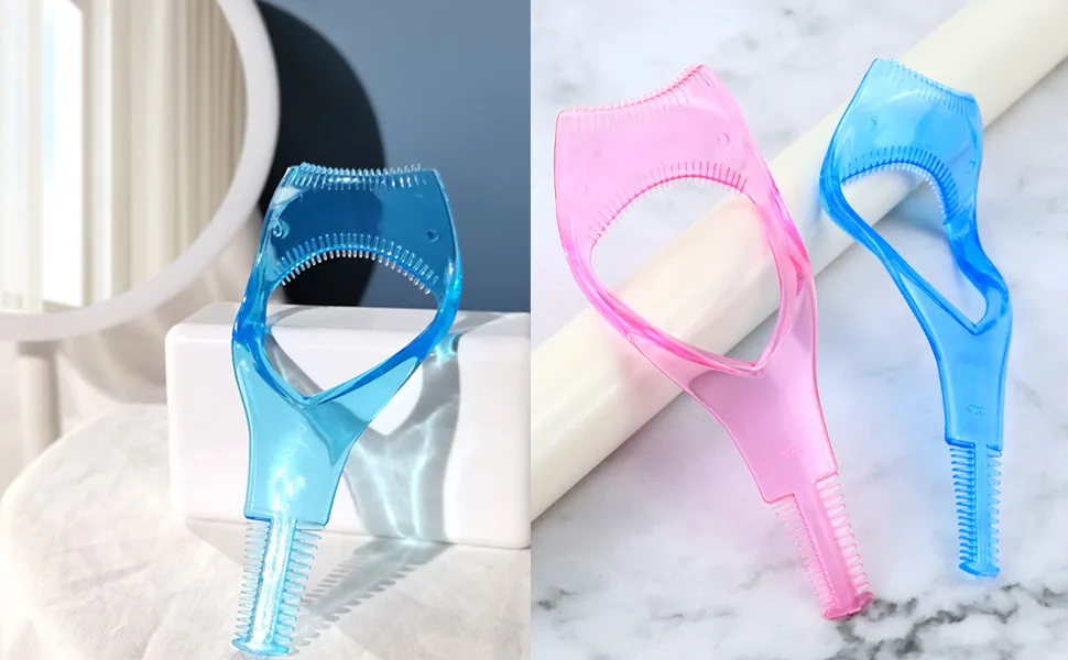 2PCS Plastic Makeup Eyelash Tool Mascara Applicator Guide Tool Woman Make-up Eyelash Comb 3in1 Eye Lash Brush - product information 5