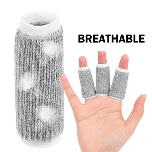 uxcell 10pcs Finger Protectors Splints Compression Finger Sleeves Thumb Brace for Trigger Finger Elastic Covers for Basketball Breathable Finger Supporter 2.2" x 1" Large - Soft, Breathable & Comfortable