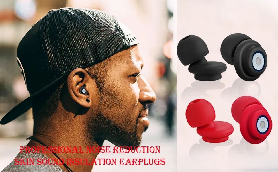 Kiniza Ear Plugs for Sleeping Noise Cancelling Super Soft Reusable Hearing Protection in Flexible Silicone for Sleep with Case for Sleeping Snoring Traveling Concerts Construction Study(Red) - product information 2