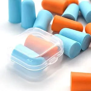 Soft Foam Earplugs 12 Pair Ear Plugs with Case for Sleeping Snoring Loud Noise Travel Concerts Construction Study Hearing Protection SNR 38dB Blue/Orange - loop experience ear plugs ear plugs for concerts loud music ear plugs for noise reduction