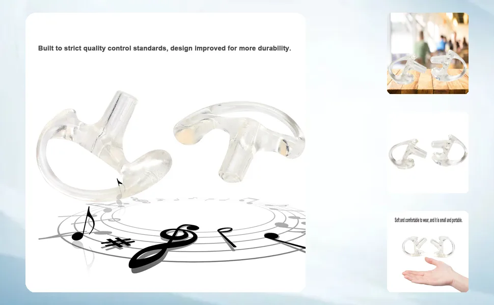 Soft and Comfortable Transparent Gel Ear Replacement for Most Coil Tube Audio Kits (Large Size) 1 Count (Pack of 1) - XD12803-01-1