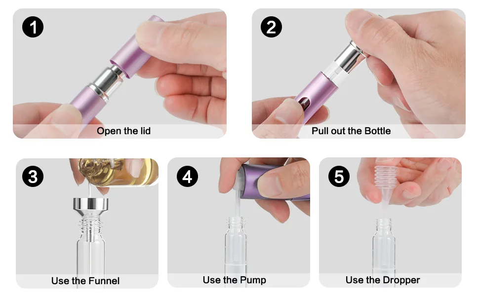 Saiveina 5ml Mini Perfume Atomizer Bottles Refillable Perfume Spray Bottle Empty Cologne Sprayer for Travel and Outgoing(4 Pack) - easy to refill