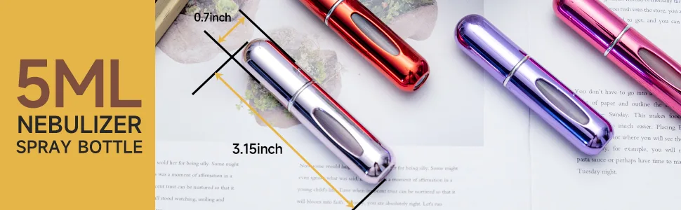 Yamadura Mini Refillable Perfume Portable Atomizer Bottle Refillable Perfume Spray Refill Pump Case for Traveling and Outgoing (5ml 4 Pack) 4 Blue Black Gold Pink - 5ml Spary Bottle