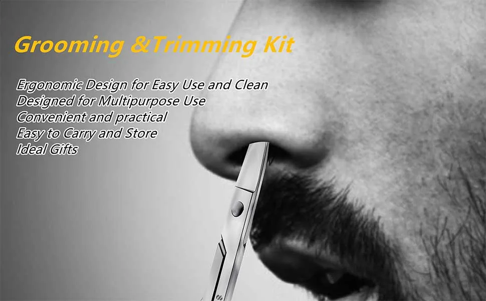 6-Pack Small Nose Hair Grooming Scissors Rounded Tip Sharp Manicure Scissors Beauty All Purpose for Men Women Beard Mustache Ear Hair Eyelashes Eyebrow Trimming - small scissors beauty