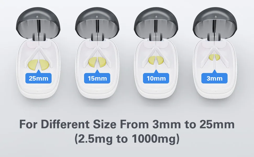 TookMag Pill Cutter Splitter for Small and Tiny pills Pill Cutter for Small or Large Pills Pill Splitter with Stainless Steel Cutting Blade 1 Pack Black - pill cutter