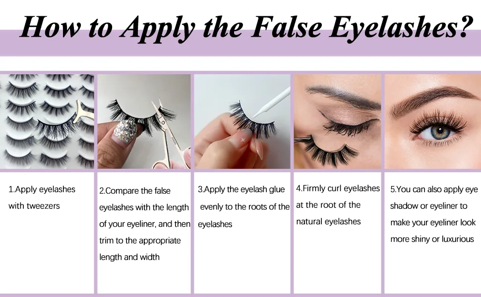 5 Pairs False Eyelashes 3D Lashes Mink Fluffy 16MM Natural Look False Eyelashes Wispies Long Extension Eyelashes Pack Makeup Thick Fake Eyelashes Soft Reusable Lashe - false eyelashes