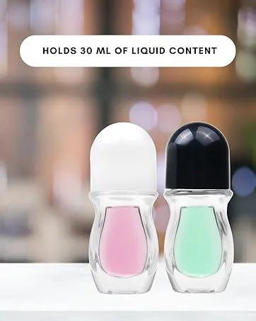 2 Pack Deodorant Glass Rollers - Empty Rollerball Bottles Roll on Bottles for Oils Sunscreen Roller Applicator Essential Oil Roller Bottles Refillable Roller Ball Applicator (30 ML) - il roller roller bottles roll on perfume rollerball empty essential oil bottles empty