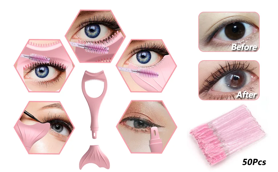 False Eyelashes Tweezers Kit - 50 Mascara Applicators and False Eyelash Tweezers -1 Pack Mascara Shield Applicator Guard- for Professional or Home User 1 Set - product information 3