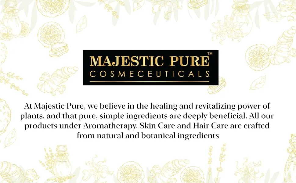 Majestic Pure 100% Pure Essential Oils Set - 6 x 10ml (Peppermint Lavender Eucalyptus Tea Tree Lemongrass) For Diffusers Aromatherapy Candles Humidifiers Pure & Natural Essential Oil Set - B0C6XVFJPZ