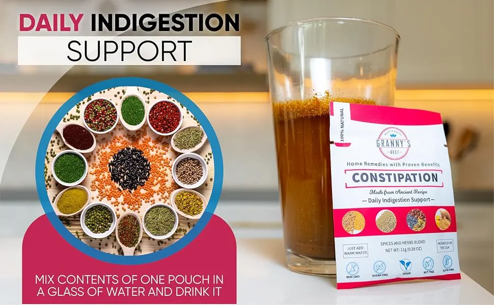 Spice and Herbs Blend Home Remedy for Constipation and Indigestion (14 Pack) - Indigestion support