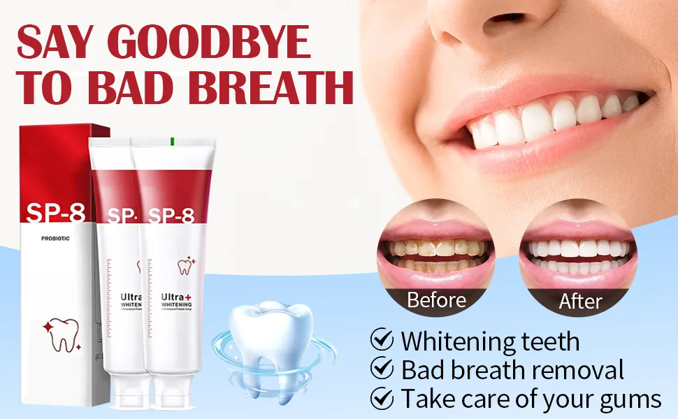 Sp-8 Ultra Whitening Toothpaste Upgrade - 2PCS Sp8 Probiotic Brightening Toothpaste Fresh Breath Toothpaste Brightening & Stain Removing Toothpaste240g - Sp-8 Ultra Whitening Toothpaste