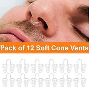Snoring Solutions - A Simple Solution for Nasal Snorers - by Mobi Lock (Pack of 12 - Large - Soft Cone Silicone) - nasal dilators for snoring