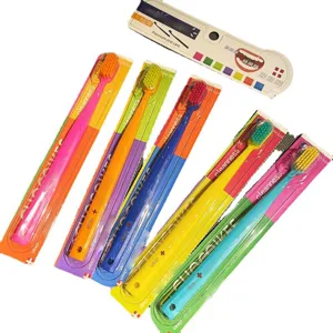 Toothbrush Compact Head Design Family Pack Soft with Tilted Head Octagonal Handle for Adults Pregnant Women Elders Plastic Colorful 10PCS - product information 2