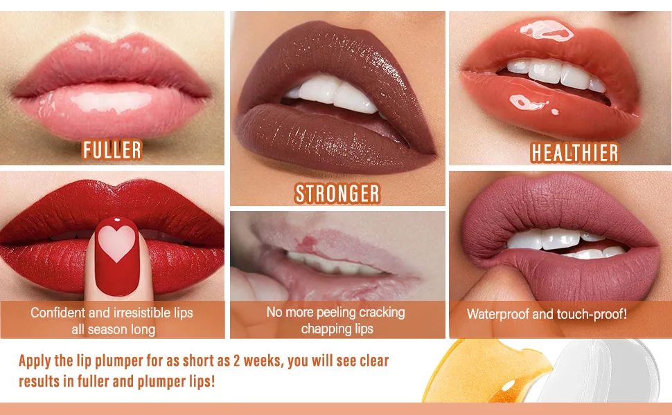 Lip Plumper - Lip Plumping Gloss 2Pc, Day & Night Lip Plump Gloss, Natural Lip Care Serum for Fuller Lips, Lip Moisturizer, No Chapped (#01 Pink) - lip enhancer for fuller lips