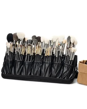 Lip Brush, Retractable Lip Brush with Cap Portable Applicators for Lipstick Lip Gloss Professional Natural Synthetic Bristles Makeup Brush Tool (Silver) Silver-1 - brush bag