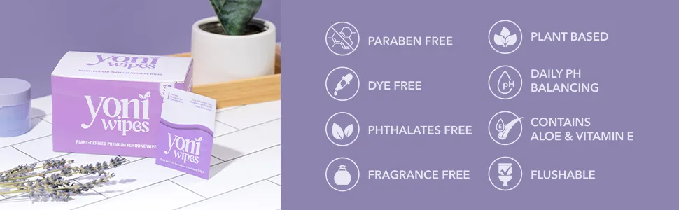 30 Count Biodegradable & Flushable Feminine Wipes pH-Balanced Aloe Vera & Vitamin E Individually Wrapped for Travel and On-the-Go Use - feminine wipes