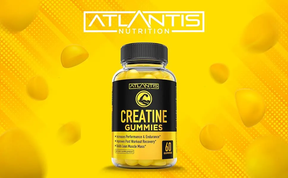 Creatine Monohydrate Gummies for Strength & Athletic Performance - 5g Creatine Per Serving - Creatine Chews to Build Muscle Increase Performance & Improve Post Workout Recovery - 60 Gummies 60 Count (Pack of 1) - Creatine gummies