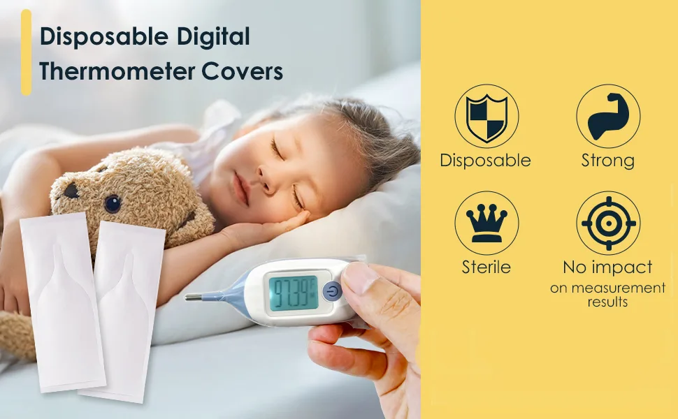 100pcs Disposable Digital Thermometer Probe Covers for Accurate and Hygienic Rectal Thermometer Measurements Wrap Around The Thermometer's Entire Body - cover