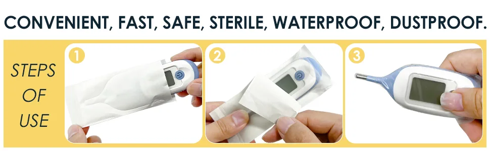 100pcs Disposable Digital Thermometer Probe Covers for Accurate and Hygienic Rectal Thermometer Measurements Wrap Around The Thermometer's Entire Body - thermometer cover3