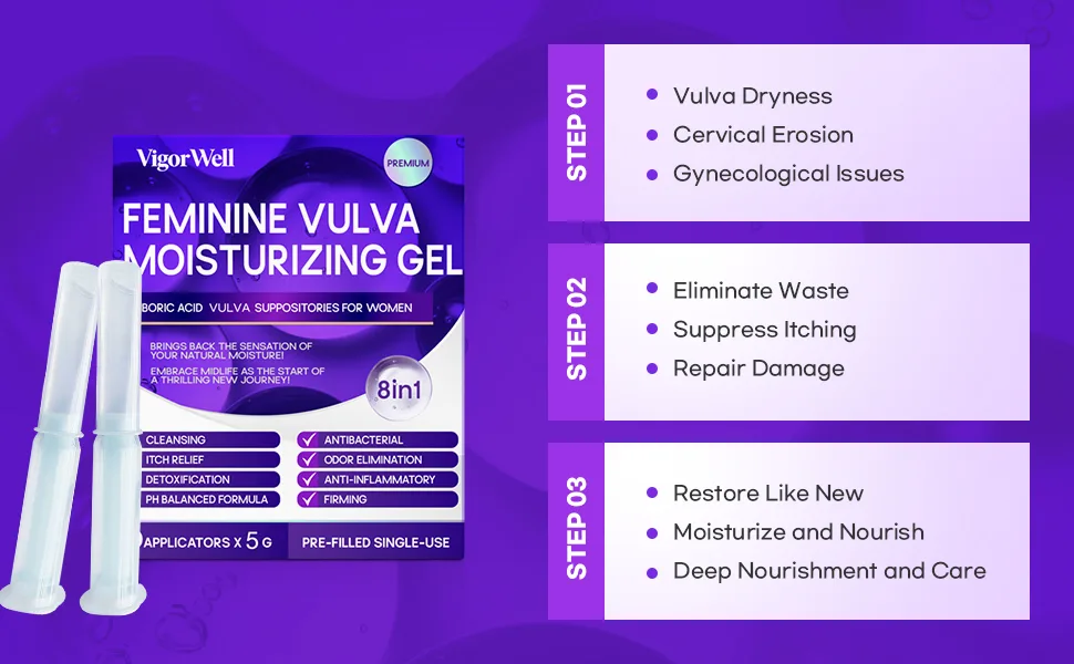 Vaginal Moisturizer Feminine Gel: Treatment for Vulva Dryness pH Balance and Itch - 10 Pre-Filled Applicators x 5g - Moisturizer Gel