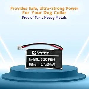Synergy Digital Dog Collar Batteries Compatible with Educator ET-300Transmitter Dog Collar (Li-Pol 3.7V 300mAh) Pack Includes: 2 x SDDC-P8750 Batteries - product information 5