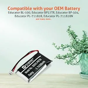 Synergy Digital Dog Collar Batteries Compatible with Educator ET-300Transmitter Dog Collar (Li-Pol 3.7V 300mAh) Pack Includes: 2 x SDDC-P8750 Batteries - product information 6