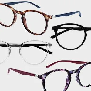 OPULIZE Met - Reading Glasses with Blue Light Blocking 2 Pack Slim Round Frame Scratch Resistant Spring Hinges Improve Sleep Computer Gaming Anti-Reflective Black Transparent Mens Womens BB60-1C +1.50 - Choose your Strength