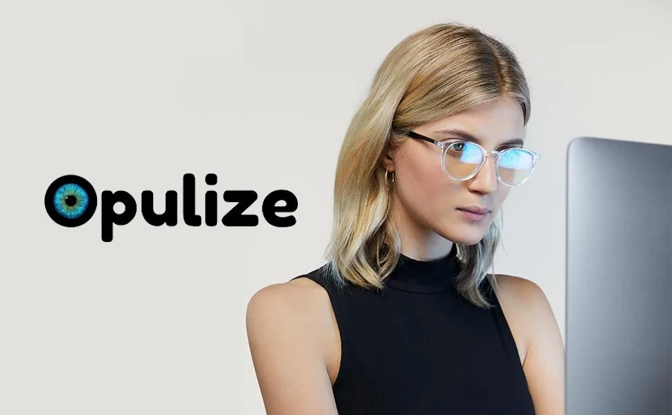 OPULIZE Met - Reading Glasses with Blue Light Blocking 2 Pack Slim Round Frame Scratch Resistant Spring Hinges Improve Sleep Computer Gaming Anti-Reflective Black Transparent Mens Womens BB60-1C +1.50 - Main