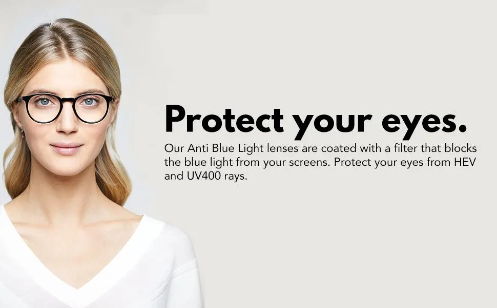 OPULIZE Met - Reading Glasses with Blue Light Blocking 2 Pack Slim Round Frame Scratch Resistant Spring Hinges Improve Sleep Computer Gaming Anti-Reflective Black Transparent Mens Womens BB60-1C +1.50 - Protect your eyes